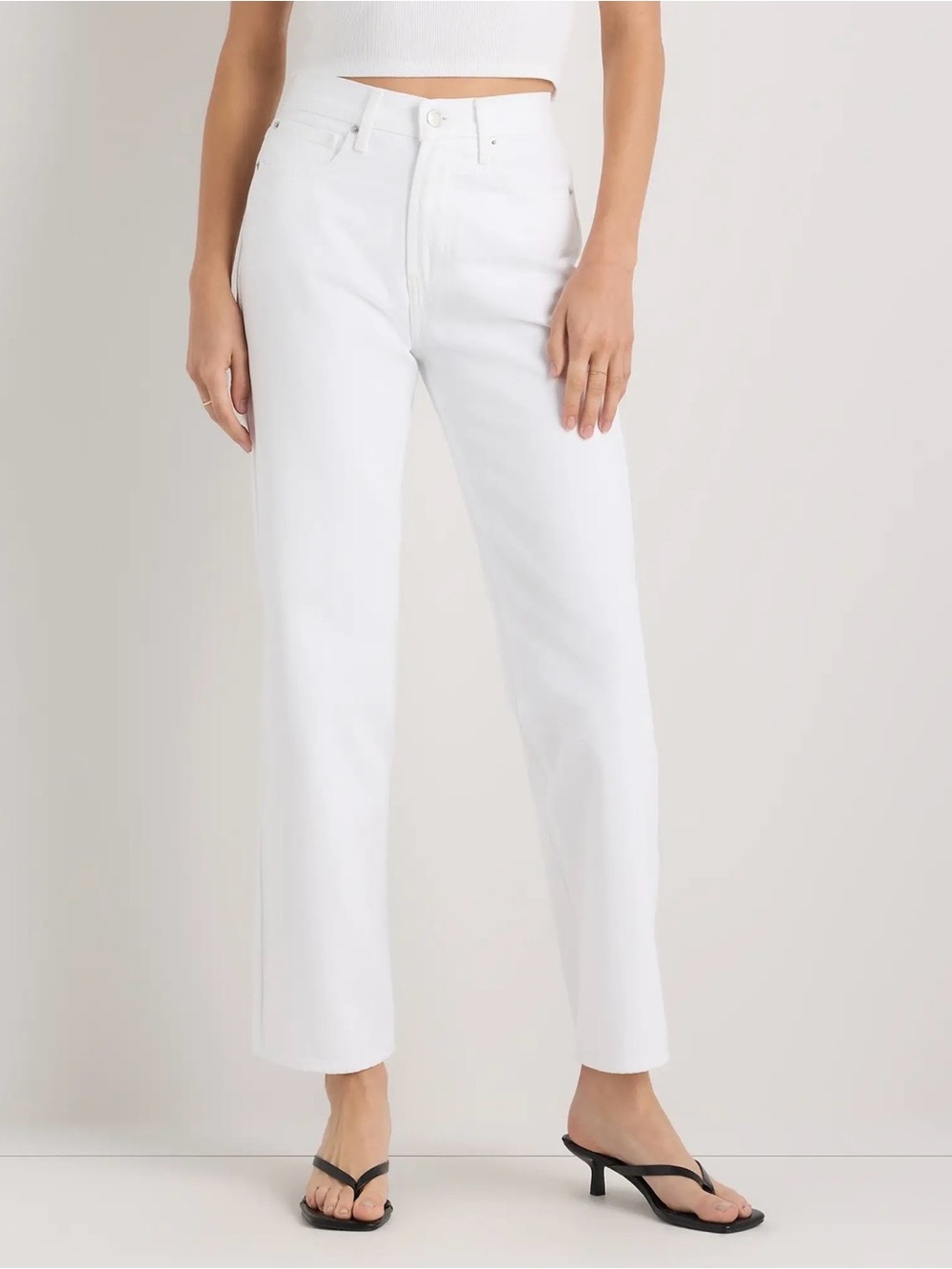 NWT Quince Bella Rigid Straight Jeans in Whiteout